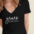 Womens Grace And Hustle Women's Jersey Short Sleeve Deep V-Neck Tshirt