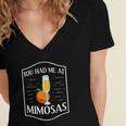 Womens Mimosa Drink Recipe Bar Glass Women's Jersey Short Sleeve Deep V-Neck Tshirt