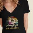 Womens Rights Are Human Rights Feminism Protect Feminist Women's Jersey Short Sleeve Deep V-Neck Tshirt