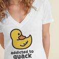 Addicted To Quack Women's Jersey Short Sleeve Deep V-Neck Tshirt