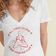 All I Need Is Love And Yoga And A Cat Lovers Gift For Yoga Lovers Red Women's Jersey Short Sleeve Deep V-Neck Tshirt