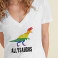 Allysaurus Ally Pride Gay Pride Lgbt Allysaurus Women's Jersey Short Sleeve Deep V-Neck Tshirt