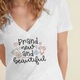 Baby Shower Text Design Brand New And Beautiful Women's Jersey Short Sleeve Deep V-Neck Tshirt