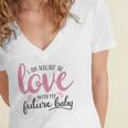 Baby Shower Text Design I Am Already In Love With My Future Baby Women's Jersey Short Sleeve Deep V-Neck Tshirt