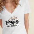 Baby Shower Text Design The Princess Has Arrived Women's Jersey Short Sleeve Deep V-Neck Tshirt