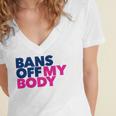 Bans Off My Body Pro Choice Women's Jersey Short Sleeve Deep V-Neck Tshirt