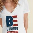 Be Strong And Never Give Up Tshirt American Tshirt United State Of America Women's Jersey Short Sleeve Deep V-Neck Tshirt