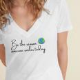 Be The Reason Someone Smiles Today Cute Happy Earth Women's Jersey Short Sleeve Deep V-Neck Tshirt