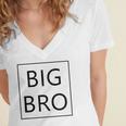 Big Bro Brother Announcement Gifts Dada Mama Family Matching Women's Jersey Short Sleeve Deep V-Neck Tshirt