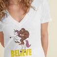 Bigfoot Unicorn Sasquatch Tee Men Women Kids Gift Women's Jersey Short Sleeve Deep V-Neck Tshirt