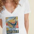 Blue Whale Animal Sea Zookeeper Gift Idea Women's Jersey Short Sleeve Deep V-Neck Tshirt