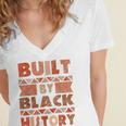 Built By Black History African American Pride Women's Jersey Short Sleeve Deep V-Neck Tshirt