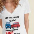 Car Insurance Quote Always Read The Fine Print Women's Jersey Short Sleeve Deep V-Neck Tshirt