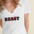 Certified Beast Athletic Workout Fitness 486 Trending Shirt Women's Jersey Short Sleeve Deep V-Neck Tshirt