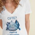 Cute Axolotl Facing Extinction Women's Jersey Short Sleeve Deep V-Neck Tshirt