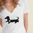 Dachshund Heart Dog Lover Women's Jersey Short Sleeve Deep V-Neck Tshirt