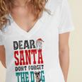 Dear Santa Dont Forget The Dog Women's Jersey Short Sleeve Deep V-Neck Tshirt