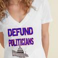 Defund Politicians Women's Jersey Short Sleeve Deep V-Neck Tshirt