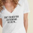 Dont Cha Wish Your Girlfriend Was Fat Like Me Women's Jersey Short Sleeve Deep V-Neck Tshirt