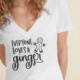 Everyone Loves A Ginger Women's Jersey Short Sleeve Deep V-Neck Tshirt