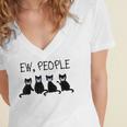 Ew People Meowy Cat Lovers 209 Shirt Women's Jersey Short Sleeve Deep V-Neck Tshirt