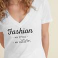 Fashion My Style My Rules Gift For Girls Teenage Bestfriend Baby Girl Women's Jersey Short Sleeve Deep V-Neck Tshirt