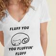 Fluff You You Fluffin Fluff Rude Cat Women's Jersey Short Sleeve Deep V-Neck Tshirt