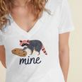 Funny Cookie Raccoon Food Lover Women's Jersey Short Sleeve Deep V-Neck Tshirt