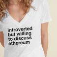 Funny Introverted Ethereum Gift Women's Jersey Short Sleeve Deep V-Neck Tshirt