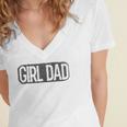 Girl Dad Vintage Proud Father Of Girl Dad Fathers Day Women's Jersey Short Sleeve Deep V-Neck Tshirt
