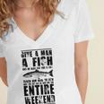 Give A Man A Fish And He Will Eat For Day Women's Jersey Short Sleeve Deep V-Neck Tshirt