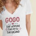 Gogo Grandma Gift Gogo The Woman The Myth The Legend Women's Jersey Short Sleeve Deep V-Neck Tshirt