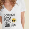 Good Bye School Hello Summer Women's Jersey Short Sleeve Deep V-Neck Tshirt