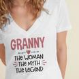 Granny Grandma Gift Granny The Woman The Myth The Legend Women's Jersey Short Sleeve Deep V-Neck Tshirt