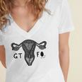 Gtfo Uterus Black Print Perfect Gift Women's Jersey Short Sleeve Deep V-Neck Tshirt