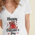 Happy Valentines Day V3 Women's Jersey Short Sleeve Deep V-Neck Tshirt