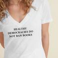 Healthy Democracies Do Not Ban Books V2 Women's Jersey Short Sleeve Deep V-Neck Tshirt