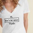 Hi Dont Be Racist Thanks V2 Women's Jersey Short Sleeve Deep V-Neck Tshirt