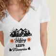 Hiking Keeps Memories V2 Women's Jersey Short Sleeve Deep V-Neck Tshirt