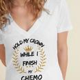 Hold My Crown While I Finish My Chemo V6 Women's Jersey Short Sleeve Deep V-Neck Tshirt