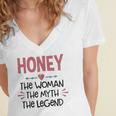 Honey Grandma Gift Honey The Woman The Myth The Legend Women's Jersey Short Sleeve Deep V-Neck Tshirt