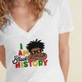 I Am Black History For Kids Boys Black History Month Women's Jersey Short Sleeve Deep V-Neck Tshirt