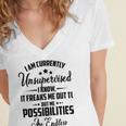 I Am Currently Unsupervised I Know It Freaks Me Out To But The Possibilities Are Endlesspng V2 Women's Jersey Short Sleeve Deep V-Neck Tshirt