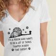 Im A Person Who Wants To Do A Lot Of Things Trapped In Body That Doesnt Women's Jersey Short Sleeve Deep V-Neck Tshirt