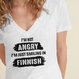 Im Not Angry Im Just Smiling In Finnish Women's Jersey Short Sleeve Deep V-Neck Tshirt