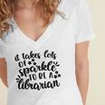 It Takes Lots Of Sparkle To Be A Librarian Women's Jersey Short Sleeve Deep V-Neck Tshirt