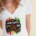 Juneteenth Girl Shirt Women's Jersey Short Sleeve Deep V-Neck Tshirt