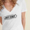 Just Start 98 Trending Shirt Women's Jersey Short Sleeve Deep V-Neck Tshirt