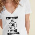 Keep Calm And Let Me Save Your Kitty Women's Jersey Short Sleeve Deep V-Neck Tshirt