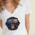 Labrador Retriever Usa American Flag Dog Dad Mom 4Th Of July Women's Jersey Short Sleeve Deep V-Neck Tshirt
